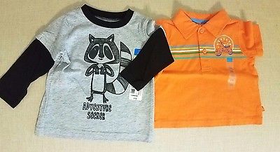 NWT Boys Size 6-9 mos The Children's Place okie dokie graphic Shirt polo new