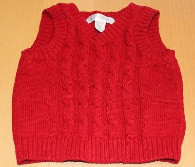 Cherokee Sweater Vest, 3-6 month, Red Cable Knit, EUC, So cute!