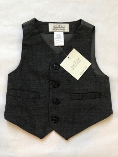 NWT Janie And Jack Boys SZ 3-6 Mons Special Occasion Gray Vest MSRP $59