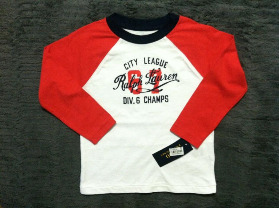 POLO RALPH LAUREN BOYS TODDLER NEW  MULTICOLOR 100%COTTON TOP SIZE: 2T