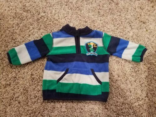 Carters Baby Boy Top Long Sleeves 3 months Pullover striped blue Fleece