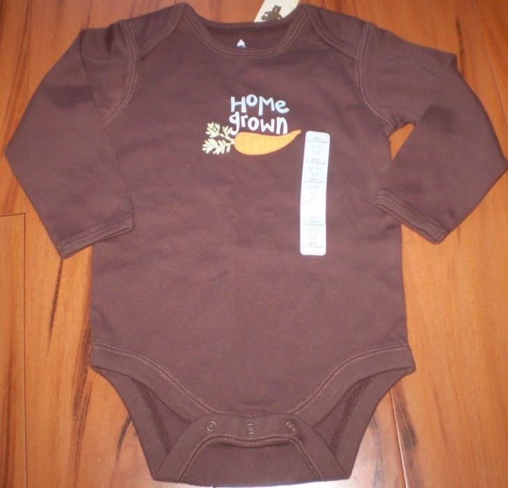 Baby Gap Boys Long Sleeve Bodysuit Shirt Size 12-18 Months Home Grown Carrots