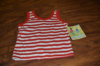 B7- NWT Wee Works Red & White Striped Sleeveless Top Size 18 Months