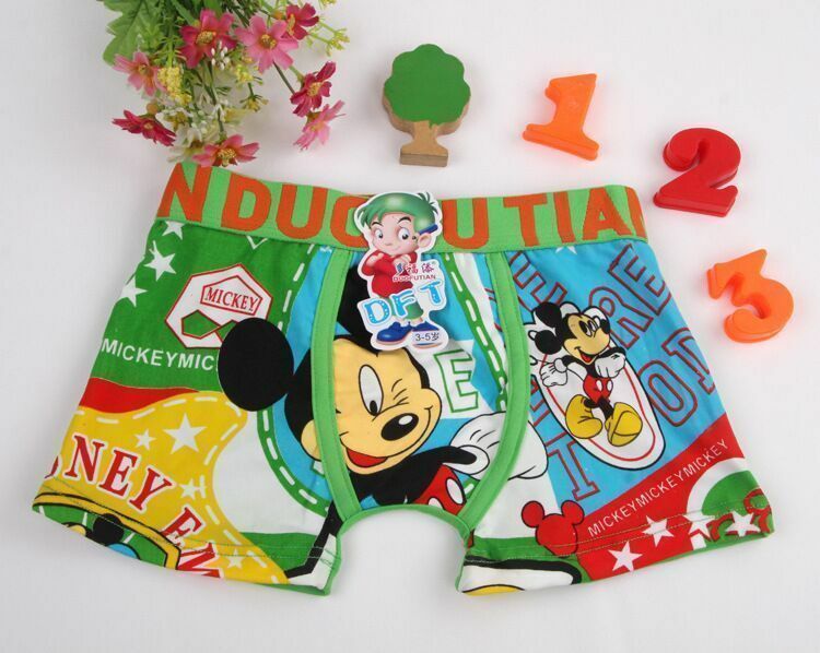 Mickey Mouse Kids Underwear Cotton Boxer Briefs Cartoon Toddler Boys Underwear