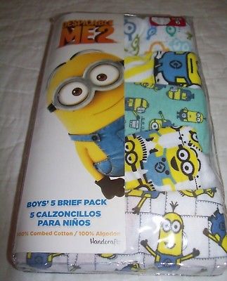 Boys Descipable Me 2 Briefs 5 pair size 6 Underwear New