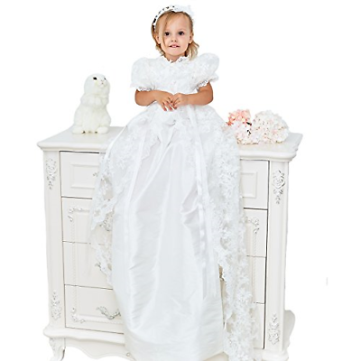 Candy Baby Beautiful Vintage Victorian Lace Christening Gown Dress 4-6 Mos