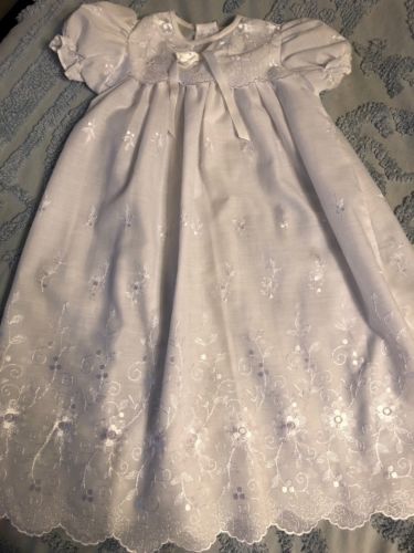 Alexis long white Christening Gown Size 6 Months