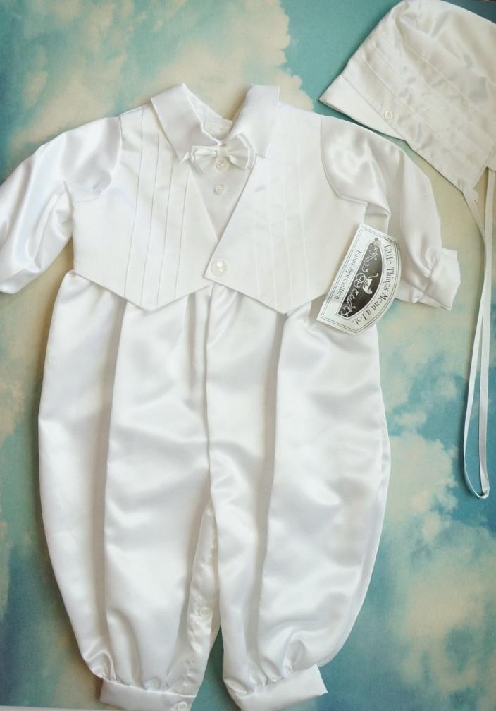 NWT Vtg 8 Pc Christening Baptism Sz 12 mo Baby Boy Complete Set with Blanket