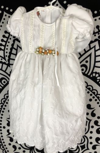Christening Gown With Bonnet Made In Mexico