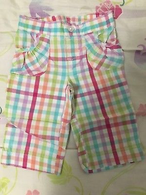Jumping Beans Toddler Girl Colorful Plaid Bermuda Shorts Pink Green Size 3T