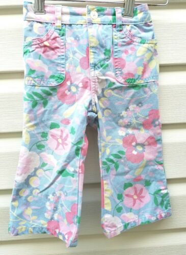 EUC!! BABY GAP GIRL SIZE 18-24 MONTH VINTAGE FLORAL / FLOWER PASTEL JEANS