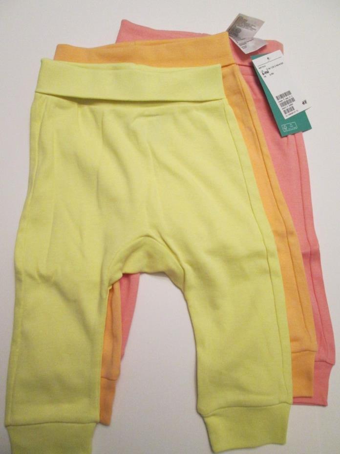 3pc H & M Infant Girls Pastel Pants Leggins Sz 6-9M