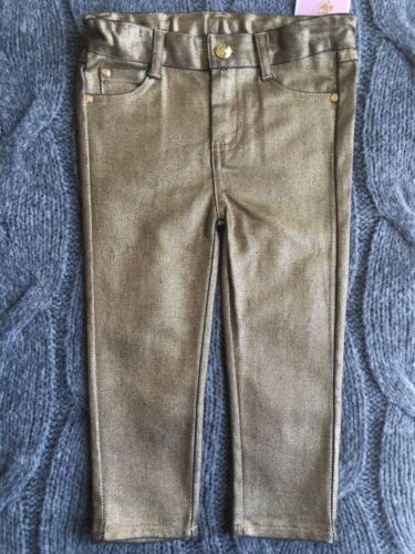 Brand New Juicy Couture Baby Girls Skinny Gold Jeans Size 18/24 M.