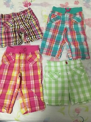 Jumping Beans Toddler Girl Colorful Plaid Bermuda Shorts Lot Pink Green Size 4T