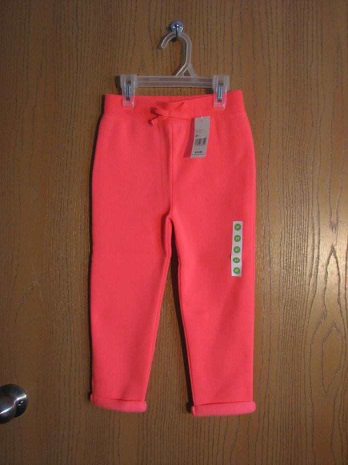 NWT Peanut & Ollie Infant Toddler Girl Soft Fleece Coral Color Pants Size 4T