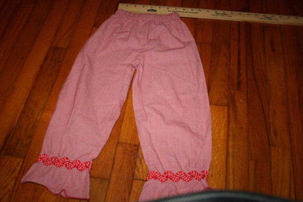 Girls 3t red/white checkered boutique pants