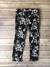 Baby Gap Mini Skinny Black Jeans/Pants with White Rose Flowers Girls 3 Years