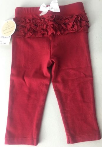 First Impressions Girls Pants 6-9 Months Bow Ruffles Christmas Brand NEW Baby