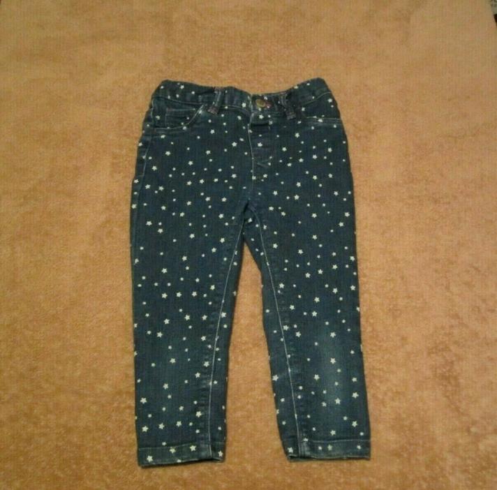 Baby Girls WonderKids Star Print Blue Skinny Stretch Jeans Size 2T