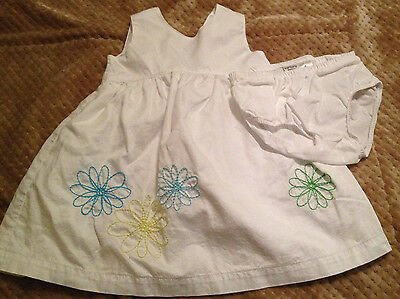 Girls Size 18 Months Carters White Embroidered Easter Dress & Bloomers! (C)