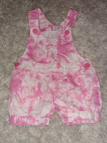 Childrens Place Toddler Girl Size 9-12 Month Pink Off White Tie Dye Shortall