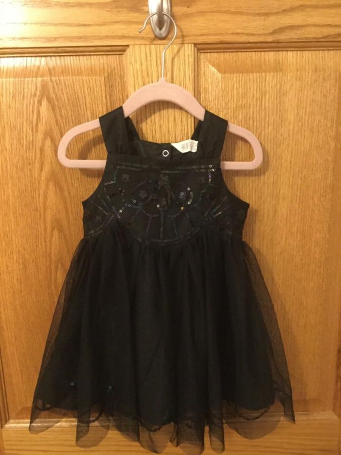 hm 18-24 month black sequin party dress  with scalloped bottom