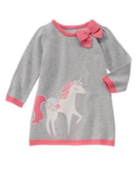 NWT Gymboree Cozy Fairtytale Unicorn Sweater Dress 6-12 mo 2T Toddler Girl