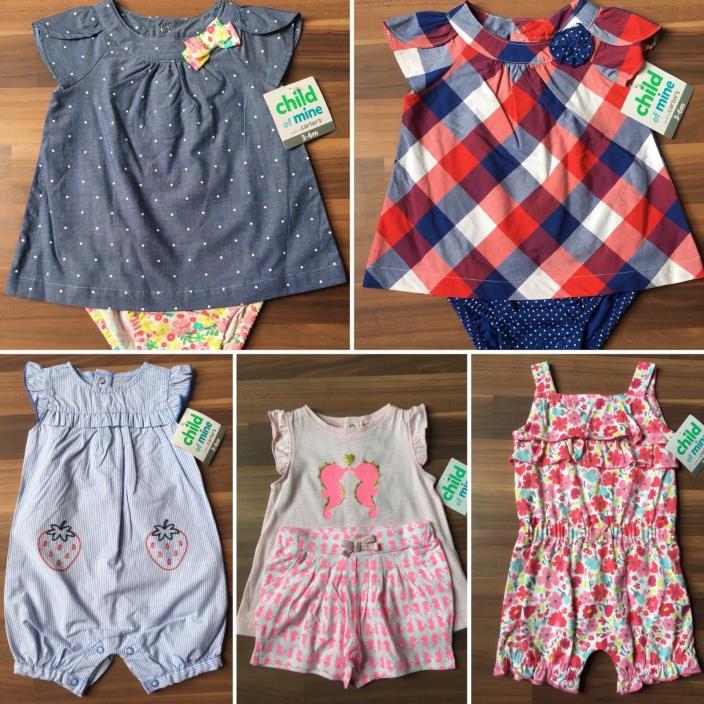 Carters Child of Mine NWT Girls 3-6 Month Bundle of 5 Spring Outfits ????