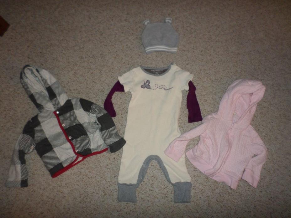 BABY GIRL CLOTHING BURTS BEE'S BABY WAFFLE WEAVE LAYERED  & 2 JACKETS 6-9 MONTHS