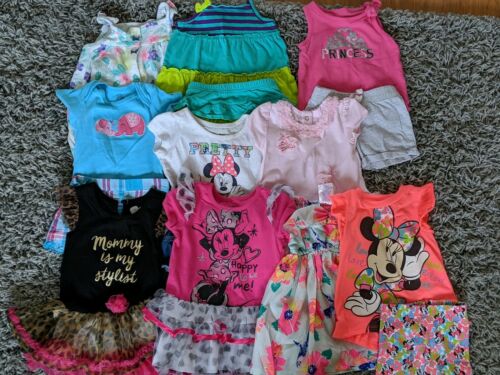 12-18 Months LOT Of 10 Baby Girl Summer Outfits , Clothes, Dresses, Disney