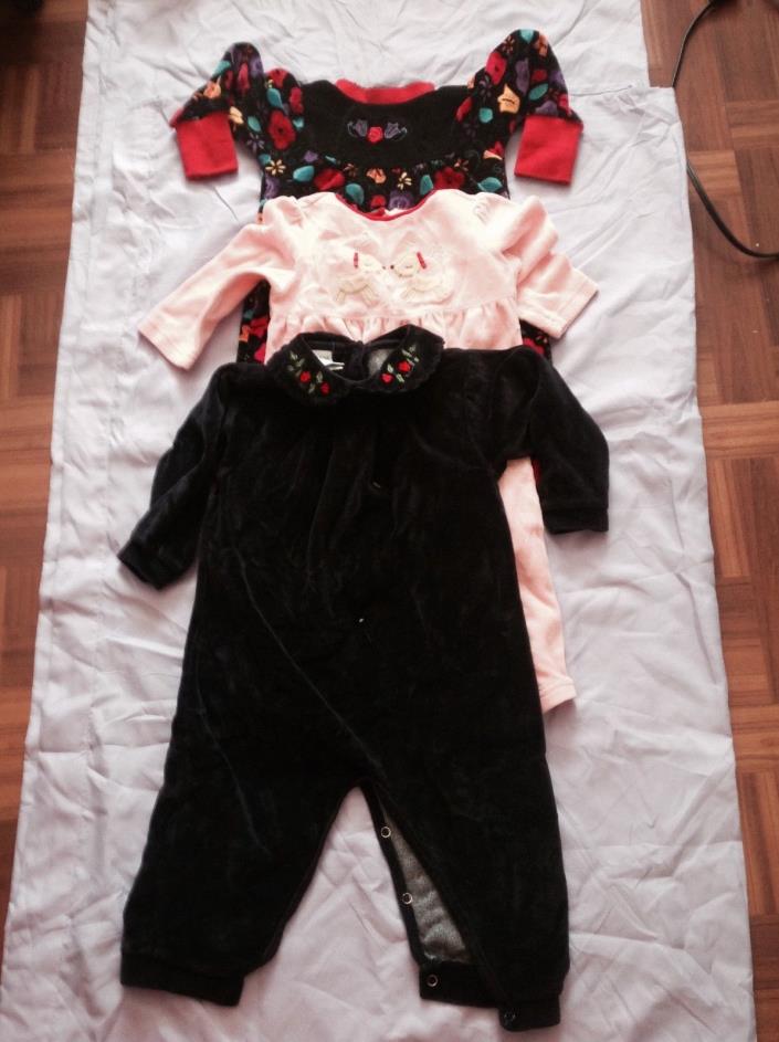 Lot of three velvety pajamas excellent condition size 18M by Gymboree accept one