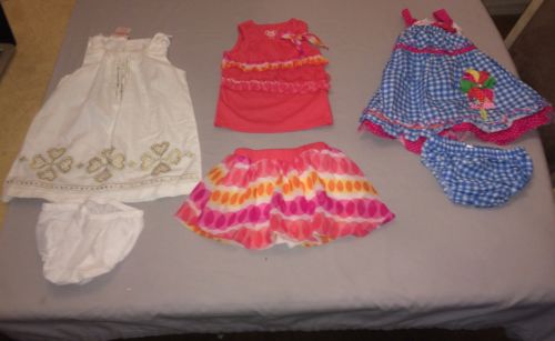 Everyday, toddler/baby girl dresses-skirt set, lot of 3, very nice