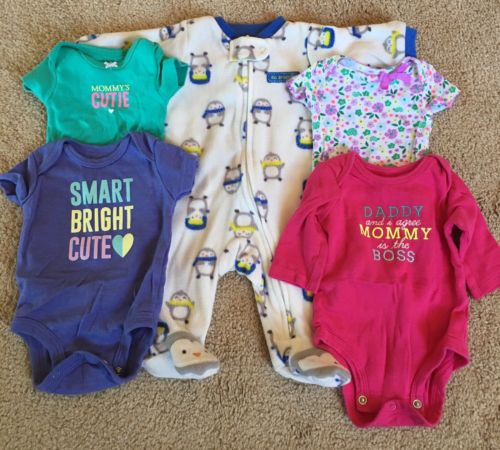 Lot of 5 Baby Girl Newborn Clothes