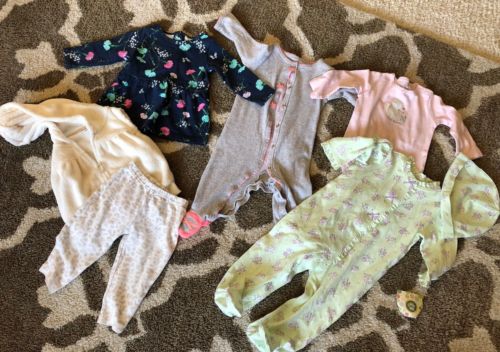Baby Girls 9 Months Sleeper Outfit Sets Top Vest Pants Clothing Lot Carter’s J