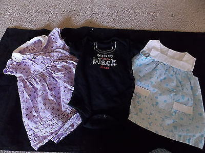 LOT of 3 Baby Girl Clothes 6-9 months Faded Glory, Circo, Carter's Little Black