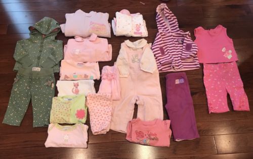 HUGE 18 PC Baby Girl sz 9 Months Cloths Lot Mostly Gymboree And Baby Gap