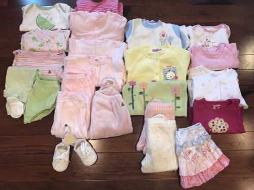 HUGE 24 PC Baby Girl sz 6-12 Months Cloths Lot Gymboree Gap And Shoes