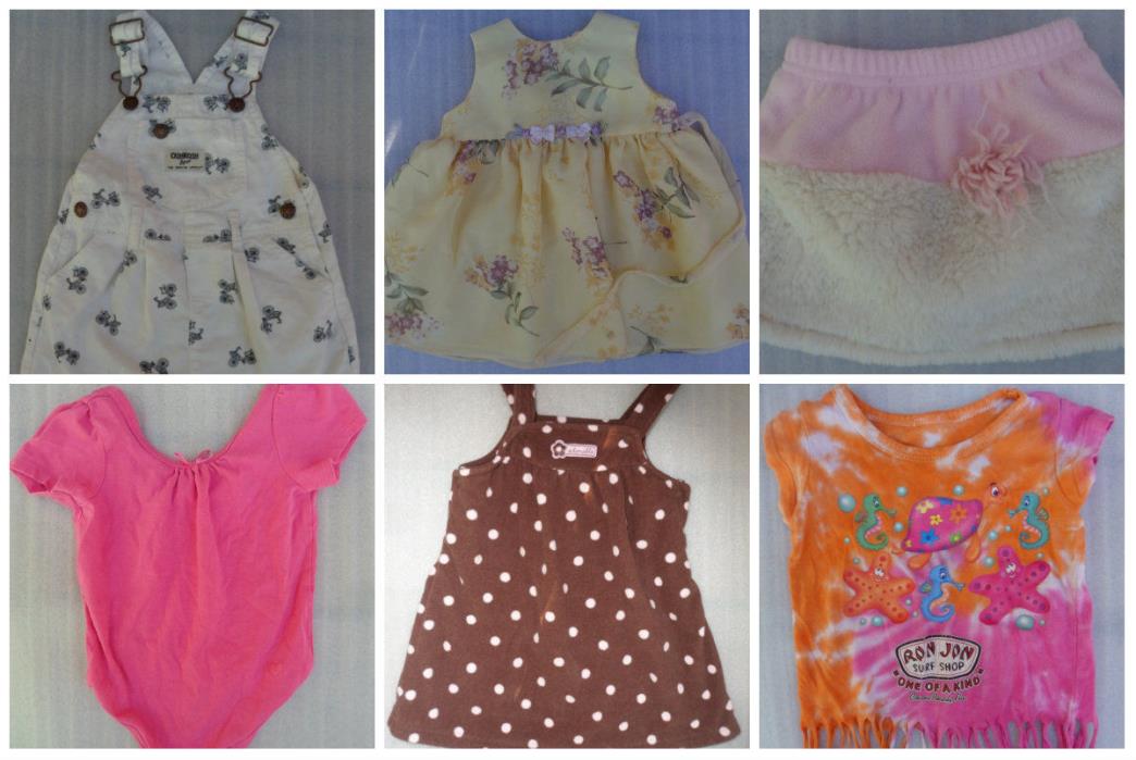 Size 18 Months Mixed Lot 6  Baby Girls Piece Clothes Shirts Dress Skirt OshKosh