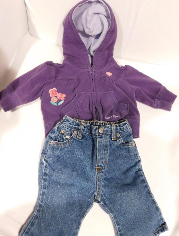Baby Girl Oshkosh Jeans & Sweater Lot EUC