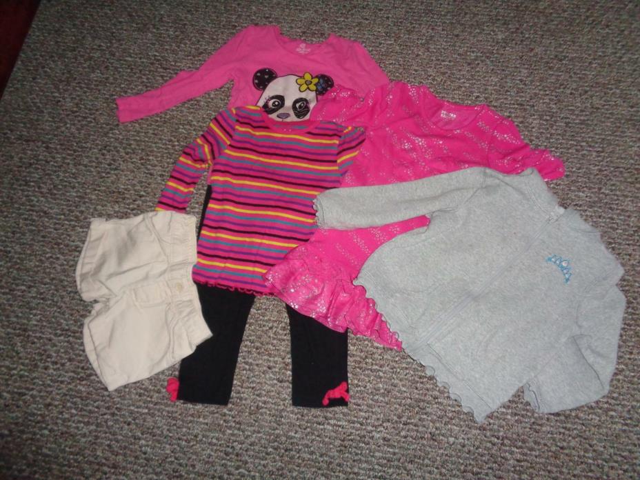Lot 6 pc Toddler Girl's Leggings, T-Shirt, Dress, Sweatshirt, Shirt Sz 4T