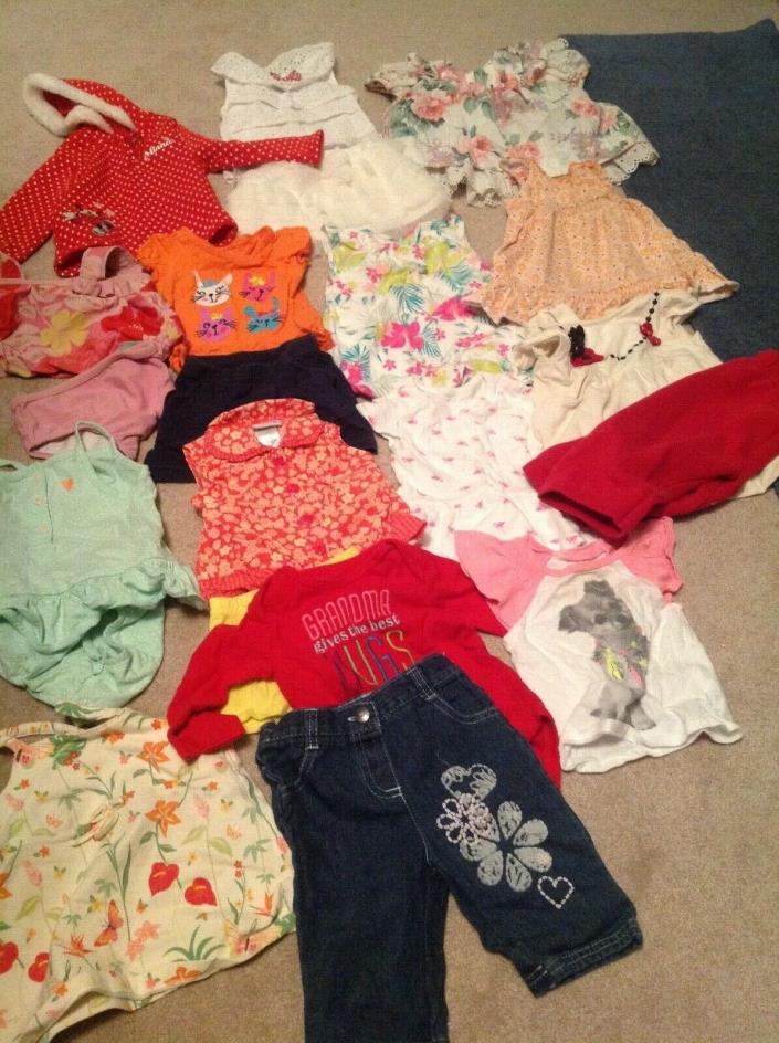 20pcs girl mix brand summer clothes lot size:12 months