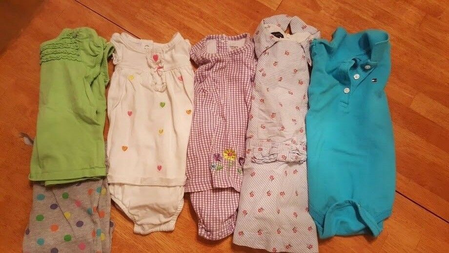 Girls Size 18 Month Clothes Summer Lot of 6 Carter's, Tommy Hilfiger, etc