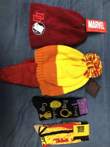 Lot of 4 Gaming Theme Apparel (2 Pairs of Socks and 2 Beanies)