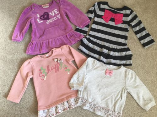 12-18 M Baby Toddler Girls Clothes Tunic dress Ruffle Hem Top MIXED LOT of 4