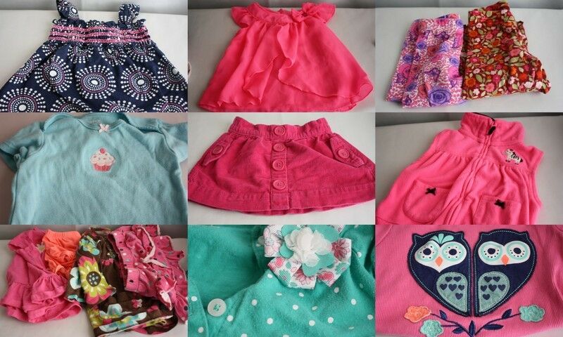Baby Girl Clothing Large Lot of Outfits Tops Pants Dresses size 12 M