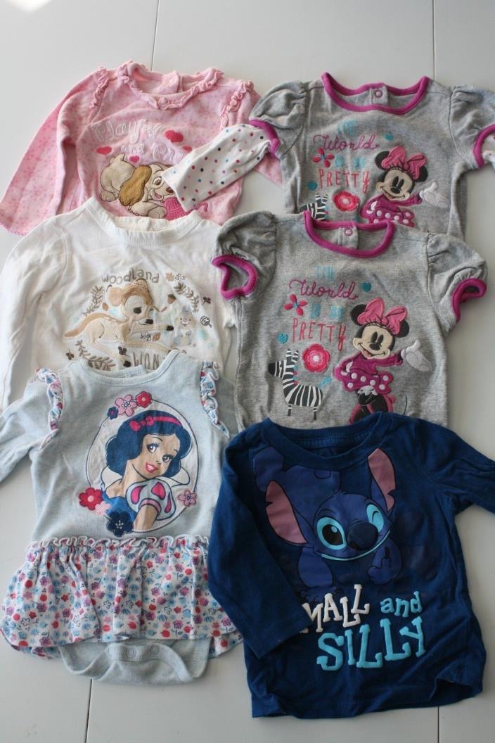 Lot Disney Baby bodysuits 9-12 and 12-18 months