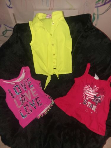 Baby Girl tank top 4th of july Shirt love top yellow blouse Lot 2T
