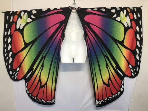 Butterfly Cape Scarf Monarch Rainbow Baby Pride Costume Photo Prop Colorful