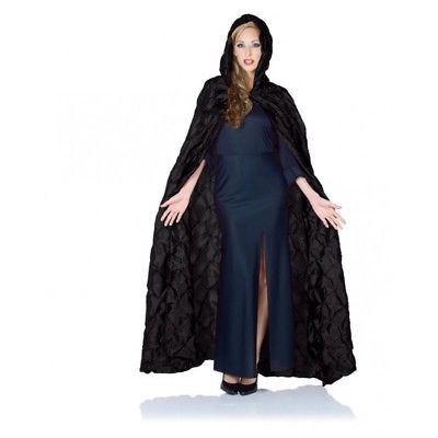 Pintuck Hooded Costume Cape Adult Halloween Medieval Gothic Vampire Coffin