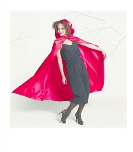 New Adult Hooded Halloween Red Cape One Size Fits Most